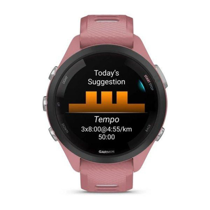 Смарт-годинник Garmin Forerunner 265S Black Bezel w. Light Pink Case and Light Pink/Whitestone S. Band (010-02810-05/15/55)