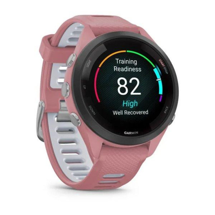 Смарт-годинник Garmin Forerunner 265S Black Bezel w. Light Pink Case and Light Pink/Whitestone S. Band (010-02810-05/15/55)