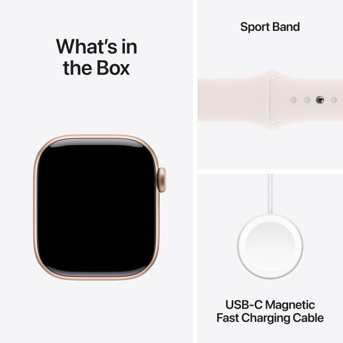 Apple Watch Series 10 GPS 42mm Rose Gold Alu. Case w. Light Blush Sport Band - M/L (MWWJ3)