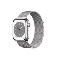 Apple Watch Series 8 GPS + Cellular 45mm Silver S. Steel Case w. Milanese Loop Silver (MNKG3/MNKJ3)