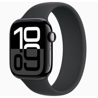 Apple Watch Series 10 GPS 42mm Jet Black Aluminum Case w. black solo loop size 6 (MWWX3 + MY7V3)