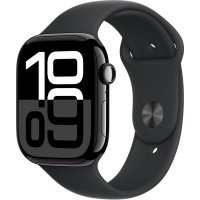 Apple Watch Series 10 GPS 46mm Jet Black Alu. Case w. Black Sport Band - S/M (MWWP3)
