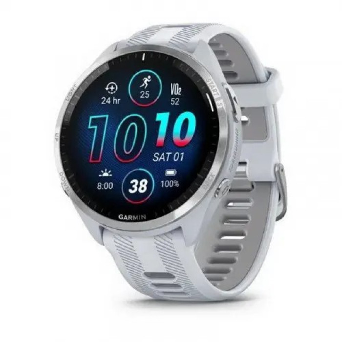 Спортивний годинник Garmin Forerunner 965 Titanium Bezel w. Whiteston Case and WhitestonPowder Gray S. Band (010-02809-01)
