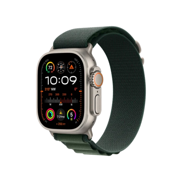 Apple Watch Ultra 2 GPS + Cellular 49mm Natural Titan. Case w. Dark Green Alpine Loop - S (MYT33+MXMU3) (ЯК НОВІ, 100% АКБ)