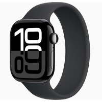 Apple Watch Series 10 GPS 42mm Jet Black Aluminum Case w. black solo loop size 6 (MWWX3 + MY7V3)