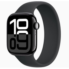 Apple Watch Series 10 GPS 42mm Jet Black Aluminum Case w. black solo loop size 6 (MWWX3 + MY7V3)