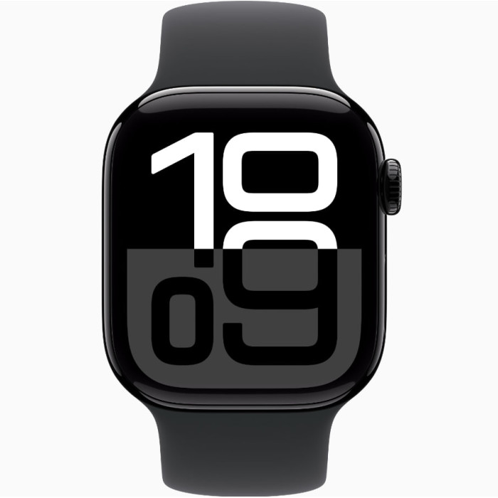Apple Watch Series 10 GPS 42mm Jet Black Aluminum Case w. black solo loop size 6 (MWWX3 + MY7V3)