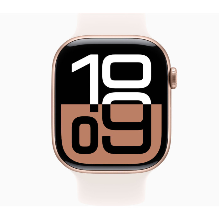 Apple Watch Series 10 GPS 46mm Rose Gold Alu. Case w. Light Blush Solo Loop Size 4 (MWX23 + MY9T3)