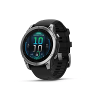 Спортивний годинник Garmin Fenix E (8 Series) 47mm AMOLED Stainless Steel with Black Silicone Band (010-03025-02/00)
