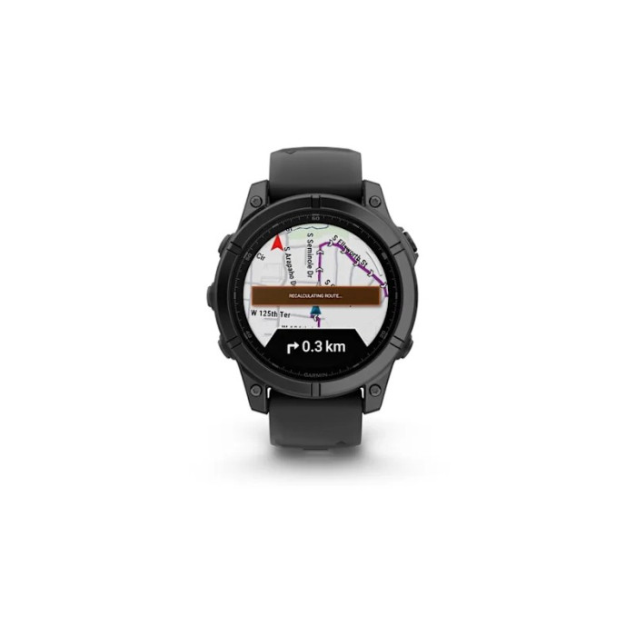 Спортивний годинник Garmin Fenix E (8 Series) 47mm AMOLED Slate Gray Steel with Black Silicone Band (010-03025-03/01)