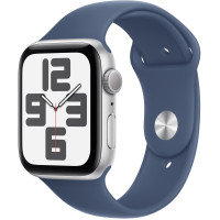 Apple Watch SE 2 GPS 40mm Silver Aluminium Case w. Denim Sport Band - S/M (MXEC3)
