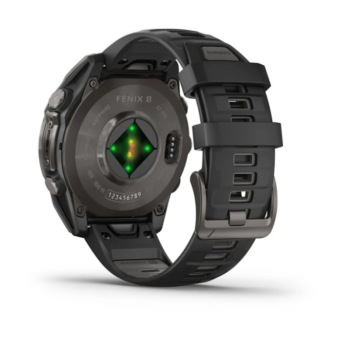 Garmin Fenix 8 47mm Solar Sapphire Carbon Gray DLC Titanium w. Black/Pebble Gray S. Band (010-02906-10/11)