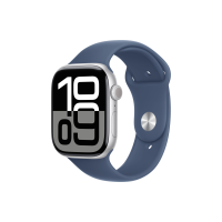 Apple Watch Series 10 GPS 42mm Silver Alu. Case w. Denim Sport Band - S/M (MWWA3)