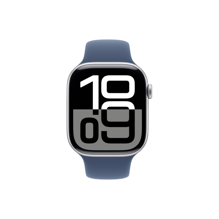 Apple Watch Series 10 GPS + Cellular 42mm Silver Alu. Case w. Denim Sport Band - S/M (MWX33)
