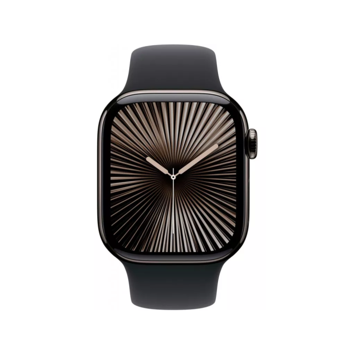 Apple Watch Series 10 GPS + Cellular 42mm Slate Titanium Case w. Black Sport Band - M/L (MWXH3)