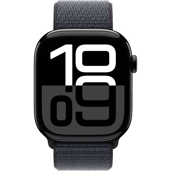 Apple Watch Series 10 GPS 46mm Jet Black Aluminum Case w. Ink Sport Loop (MWWR3)