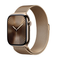 Apple Watch Series 10 GPS + Cellular 46mm Gold Titanium Case w. Gold Milanese Loop - M/L (MX003) (Як нові, 100% АКБ )