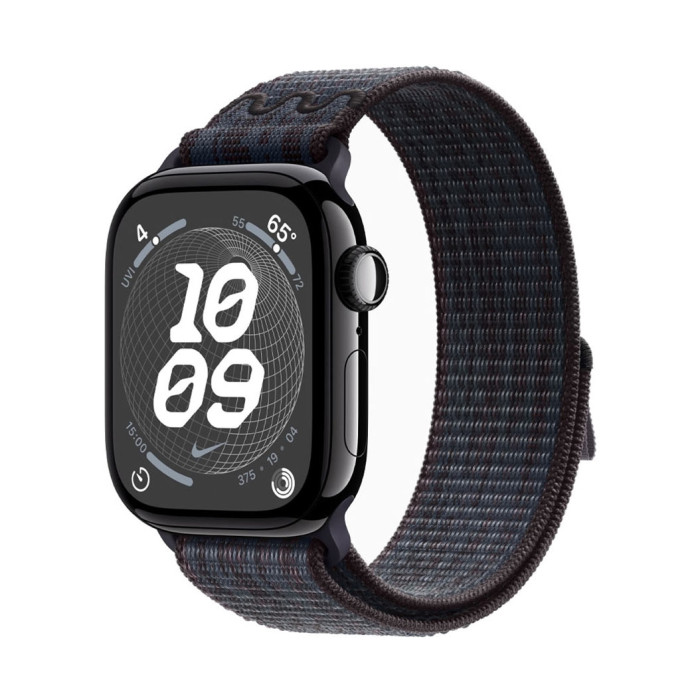 Apple Watch Series 10 GPS 46mm Jet Black Alu. Case w. BlackBlue Nike Sport Loop (MWX13 + MYJD3)