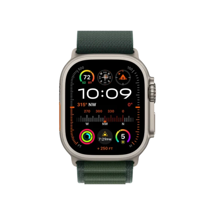 Apple Watch Ultra 2 GPS + Cellular 49mm Natural Titan. Case w. Dark Green Alpine Loop - S (MYT33+MXMU3) (ЯК НОВІ, 100% АКБ)