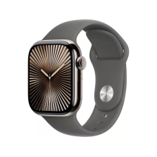 Apple Watch Series 10 GPS + Cellular 46mm Natural Titanium Case w. Stone Grey Sport Band - M/L (MWYA3)