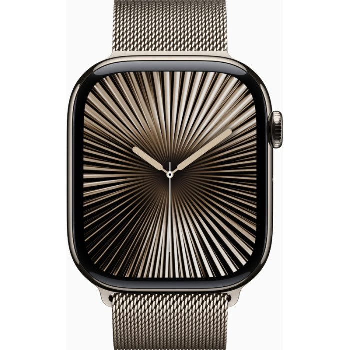 Apple Watch Series 10 GPS + Cellular 46mm Natural Titanium Case w. Natural Milanese Loop - S/M (MC7Q4)