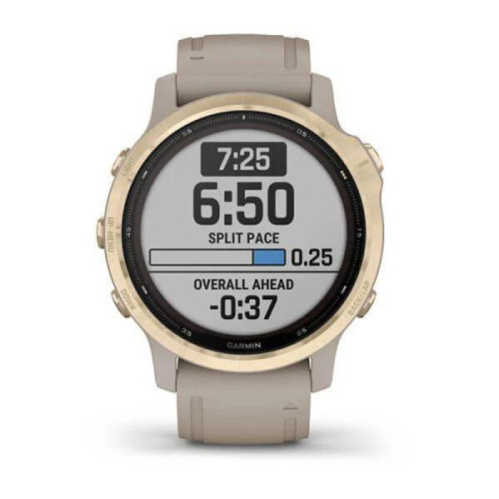 Смарт-годинник Garmin Fenix 6S Pro Solar Edition Light gold with light sand band (010-02409-11/10)