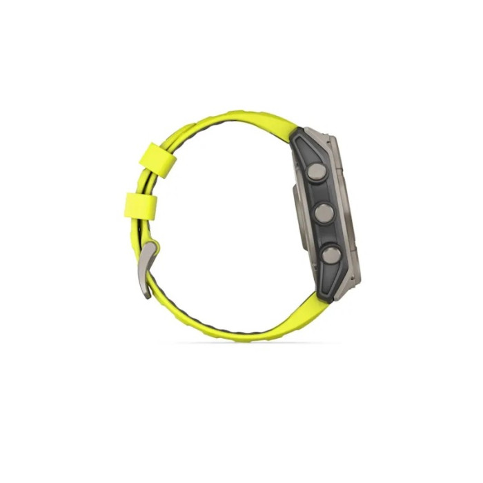 Спортивний годинник Garmin Fenix 8 51mm Solar Sapphire Titanium w. Amp Yellow/Graphite Silicone Band (010-02907-20/21)
