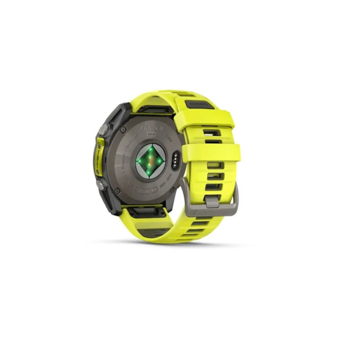 Спортивний годинник Garmin Fenix 8 51mm Solar Sapphire Titanium w. Amp Yellow/Graphite Silicone Band (010-02907-20/21)