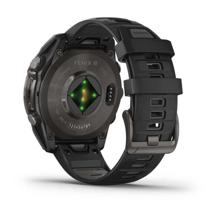 Garmin Fenix 8 47mm AMOLED Sapphire Carbon Gray DLC Titanium w. Black/Pebble Gray S. Band (010-02904-20/21)