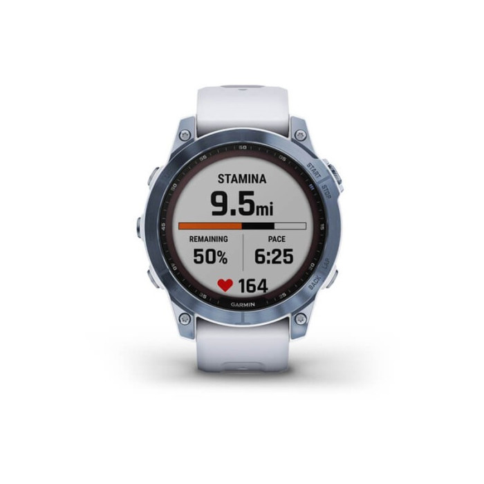 Смарт-годинник Garmin Fenix 7 Sapphire Solar Mineral Blue DLC Titanium with Whitestone Band (010-02540-24/25) (Уцінка - добрий стан)