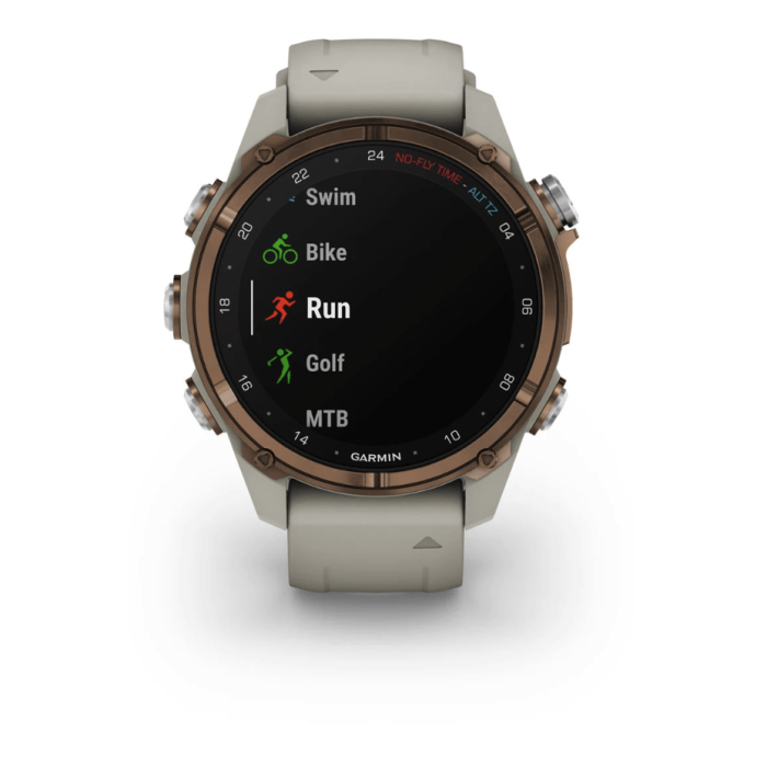 Смарт-годинник Garmin Descen Mk3i – 43 mm Bronze PVD Titanium with French Gray Silicone Band (010-02753-13/14)