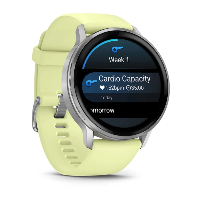 Смарт-годинник Garmin Venu 4 45 mm Silver with Citron Silicone Band (010-03014-02)