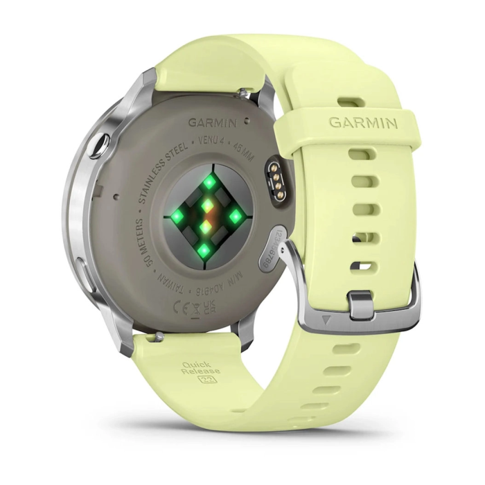 Смарт-годинник Garmin Venu 4 45 mm Silver with Citron Silicone Band (010-03014-02)