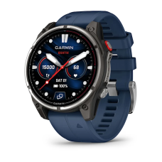 Смарт-годинник Garmin quatix 8 Pro AMOLED Marine GPS Smartwatch 47mm in Titanium with Blue Silicone Band (010-03198-50)