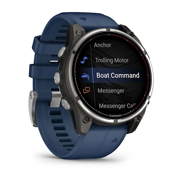 Смарт-годинник Garmin quatix 8 Pro AMOLED Marine GPS Smartwatch 47mm in Titanium with Blue Silicone Band (010-03198-50)