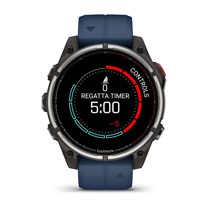 Смарт-годинник Garmin quatix 8 Pro AMOLED Marine GPS Smartwatch 47mm in Titanium with Blue Silicone Band (010-03198-50)