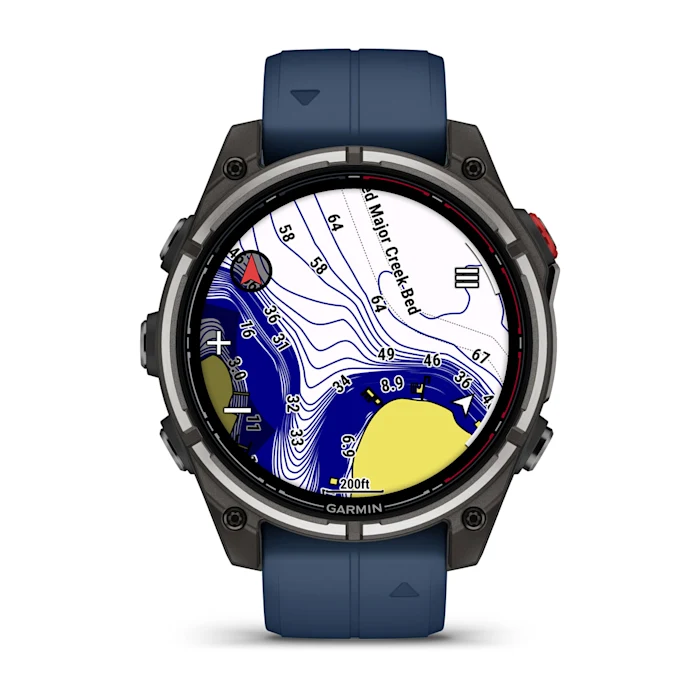Смарт-годинник Garmin quatix 8 Pro AMOLED Marine GPS Smartwatch 47mm in Titanium with Blue Silicone Band (010-03198-50)