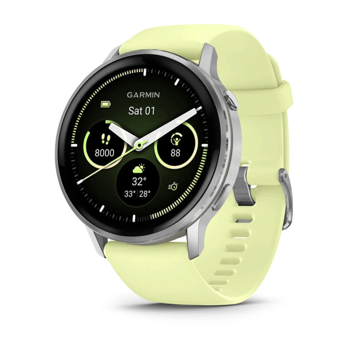 Смарт-часы Garmin Venu 4 45 mm Silver with Citron Silicone Band (010-03014-02)