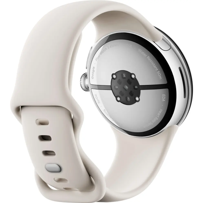 Google Pixel Watch 3 45 mm LTE Polished Silver Aluminum Case/Porcelain Active Band