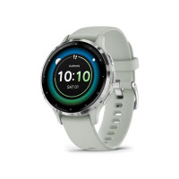Смарт-годинник Garmin Venu 3S Silver S. Steel Bezel w. Sage Gray Case and S. Band (010-02785-01/51)