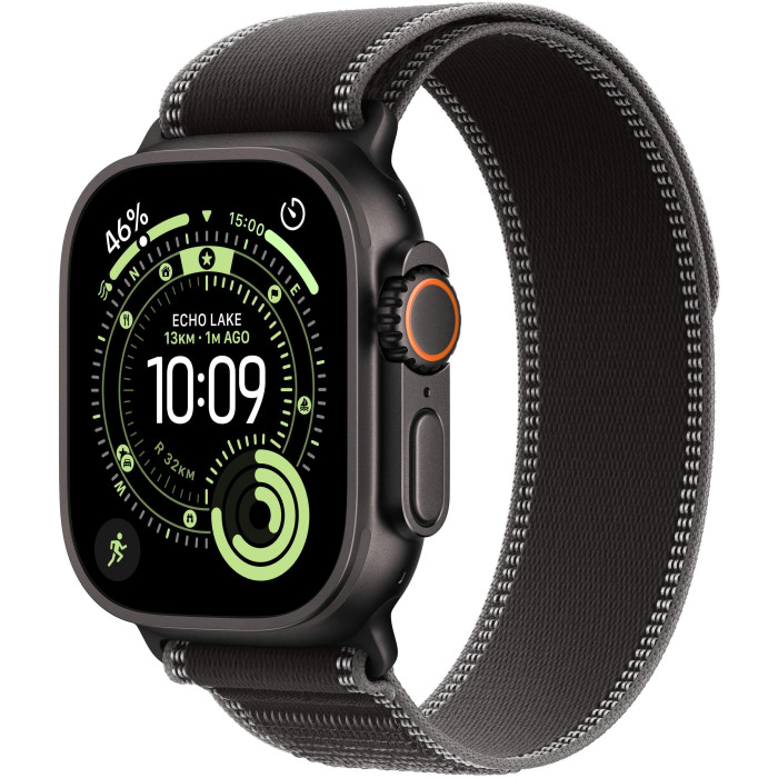 Смарт-годинник Apple Watch Ultra 3 GPS + Cellular 49mm Black Tit. Case w. Black/Charcoal Trail Loop - M/L (MF1H4)