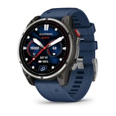 Смарт-годинник Garmin quatix 8 Pro AMOLED Marine GPS Smartwatch 47mm in Titanium with Blue Silicone Band (010-03198-50)