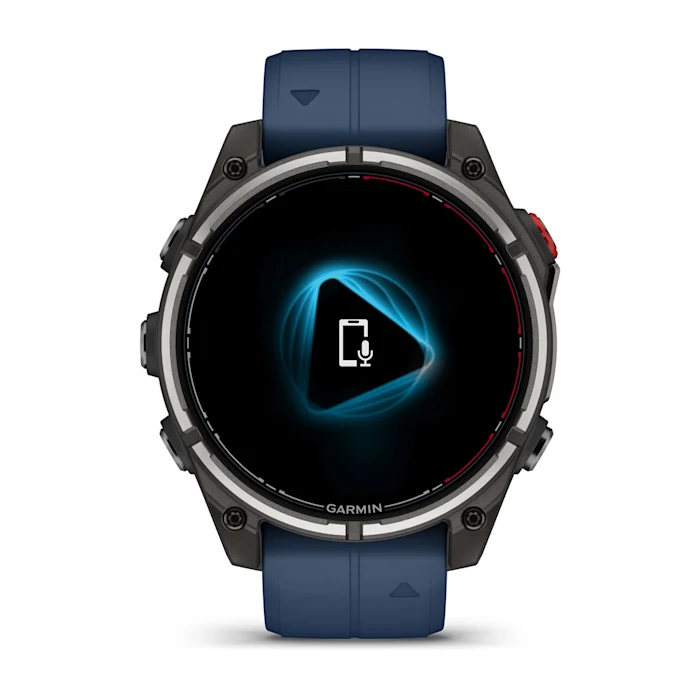 Смарт-часы Garmin quatix 8 Pro AMOLED Marine GPS Smartwatch 47mm in Titanium with Blue Silicone Band (010-03198-50)