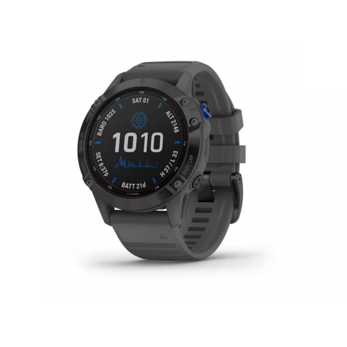 Смарт-годинник Garmin Fenix 6 Pro Solar Edition Black With Gray Band (010-02410-11/10) (Ідеальний Стан)