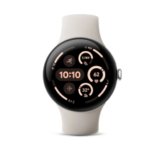 Google Pixel Watch 3 45 mm LTE Polished Silver Aluminum Case/Porcelain Active Band