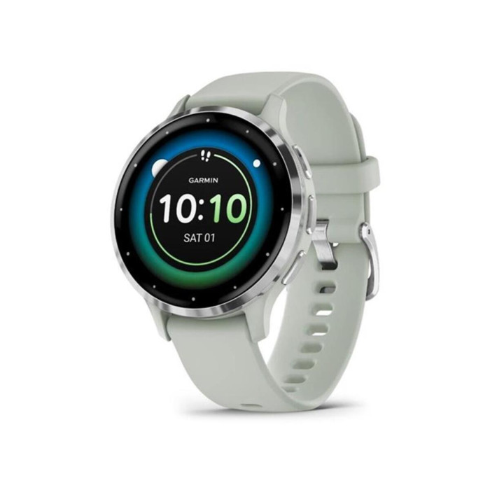 Смарт-годинник Garmin Venu 3S Silver S. Steel Bezel w. Sage Gray Case and S. Band (010-02785-01/51)