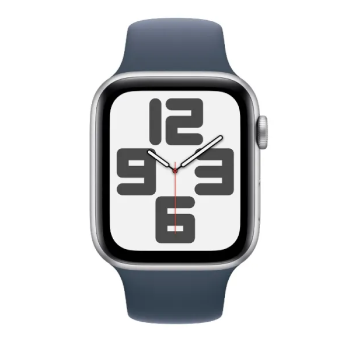Apple Watch SE 2 GPS 40mm Silver Aluminium Case with Storm Blue Sport Band M/L (MRE23)