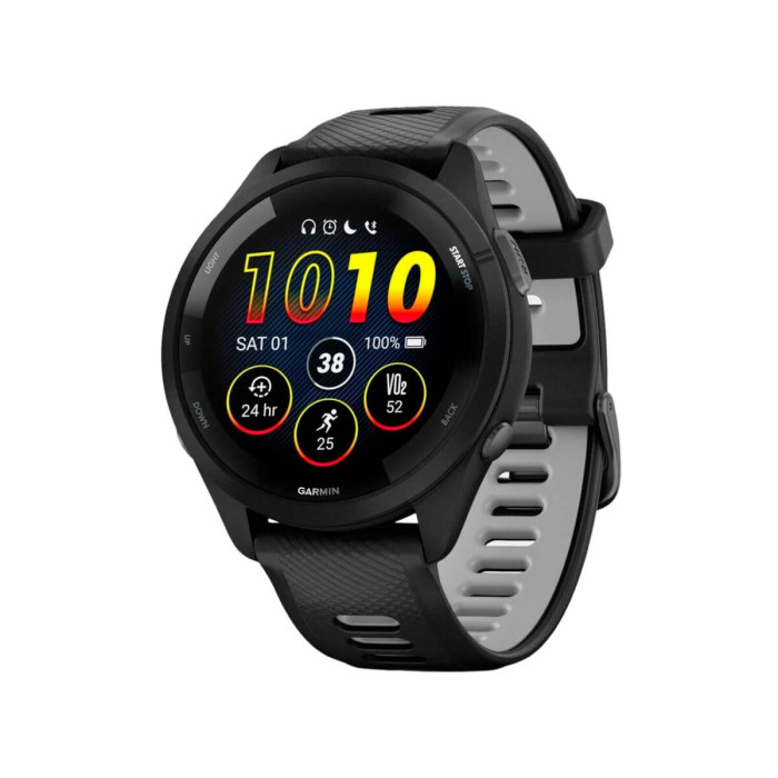 Смарт-годинник Garmin Forerunner 265 Black Bezel and Case w. Black/Powder Gray Silicone Band (010-02810-00/10/50) Уцінка (1 битий піксель)