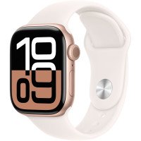 Apple Watch Series 10 GPS 42mm Rose Gold Alu. Case w. Light Blush Sport Band - S/M (MWWH3)