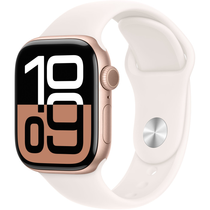 Apple Watch Series 10 GPS 42mm Rose Gold Alu. Case w. Light Blush Sport Band - S/M (MWWH3)